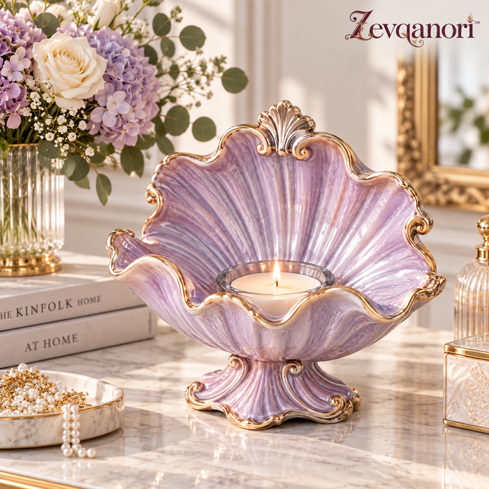 Zevqanori™ Lavender Shell Tealight Holder