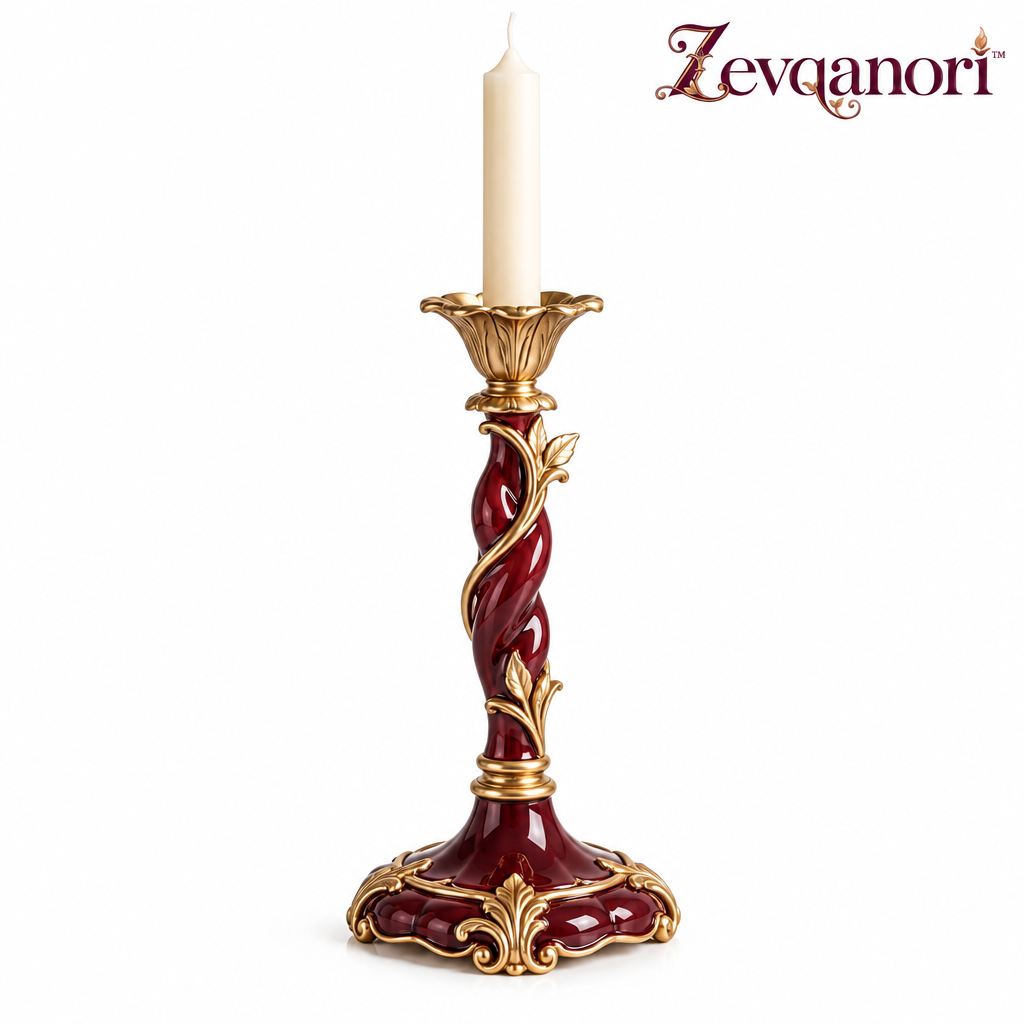 Zevqanori™ Burgundy Vine Taper Candlestick