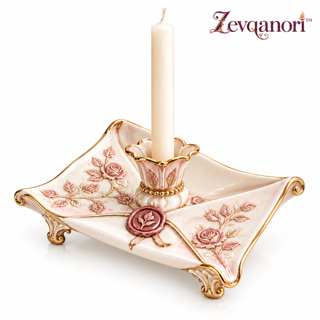 Zevqanori™ Rose Letter Taper Candle Holder