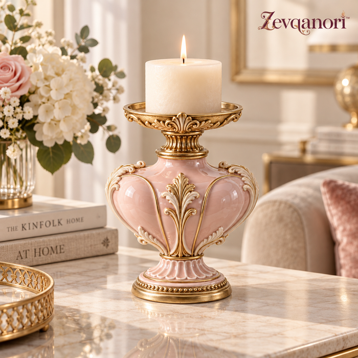 Zevqanori™ Blush Urn Pillar Candle Holder