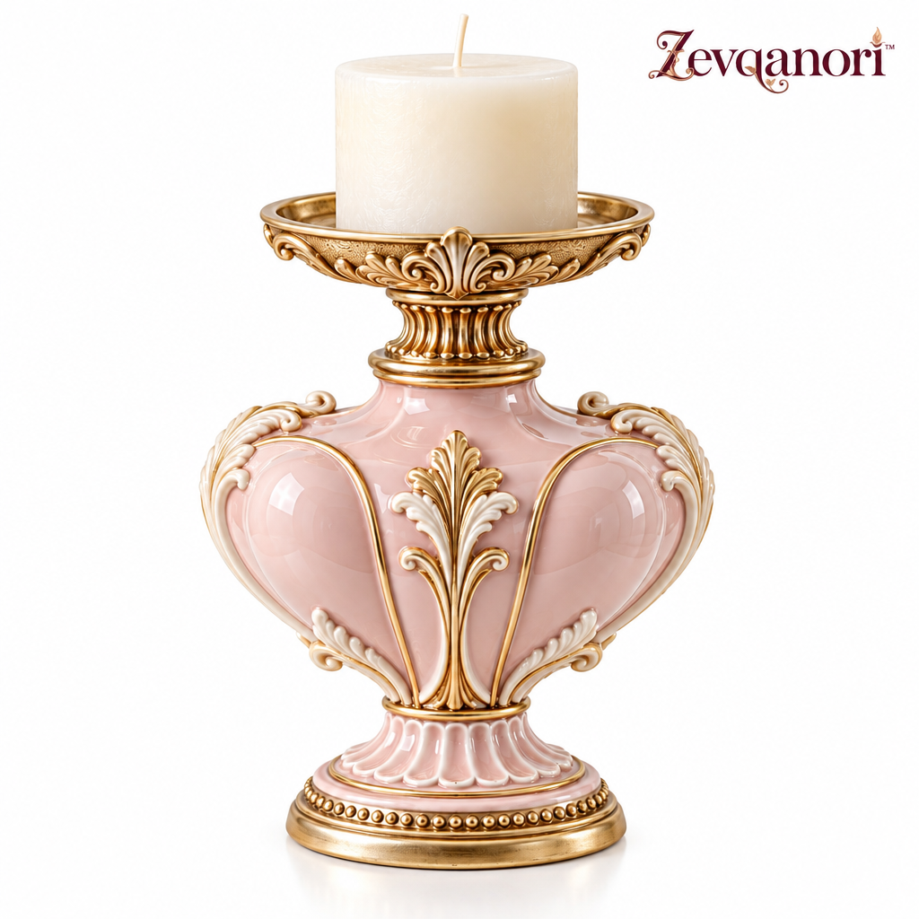 Zevqanori™ Blush Urn Pillar Candle Holder